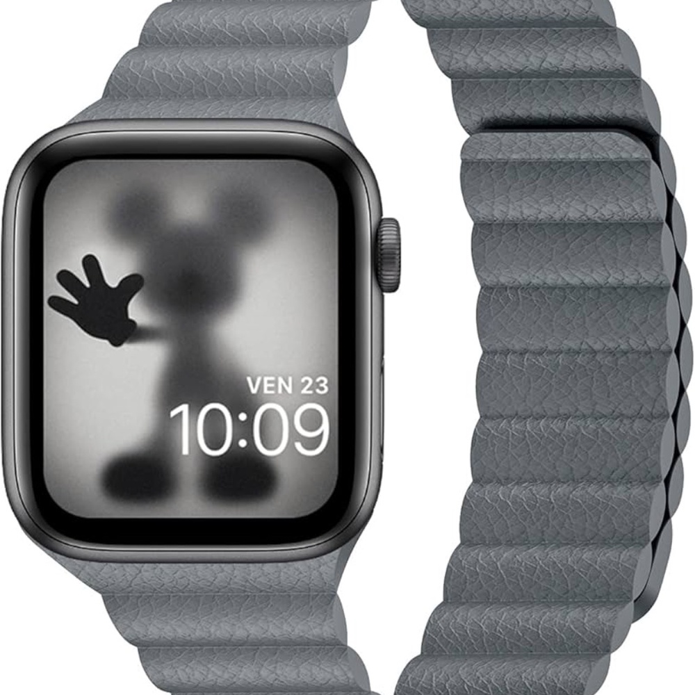 INI Compatible with Apple Watch Band w/ Adjustable Leather Strap